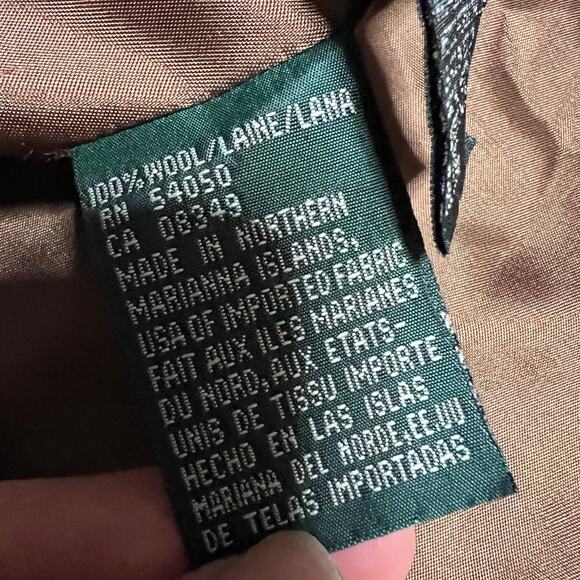 Ralph Lauren Blazer Womens 14 Brown Herringbone Wool Equestrian Elbow Patch - Picture 11 of 11